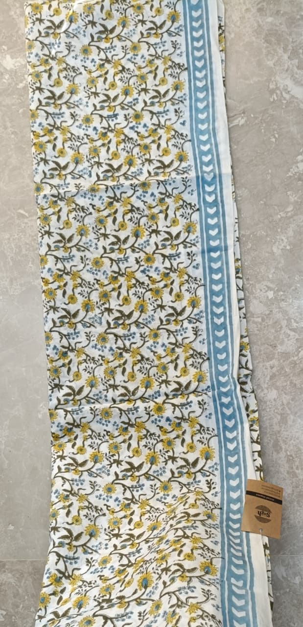 Premium BAGRU hand block cotton 3 pc Suit with Kota Dupatta