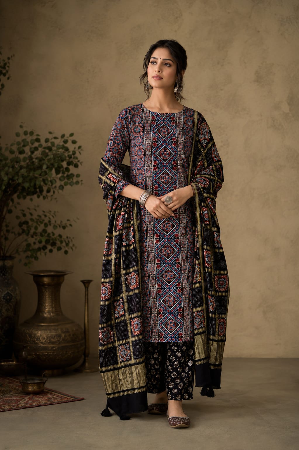 Premium Modal Silk Ajrakh