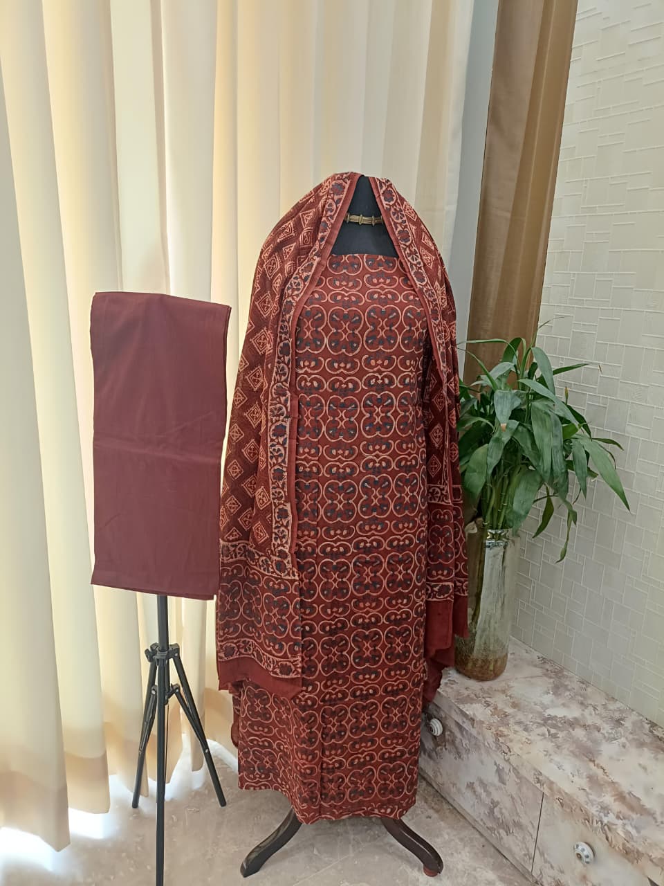 Pure Cotton AJRAKH Hand Block Suits with Cotton Dupatta