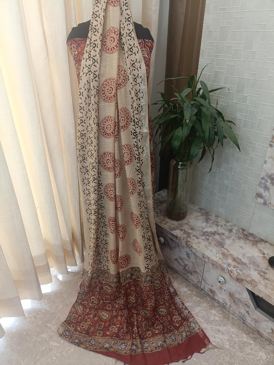 Pure Cotton AJRAKH Hand Block Suits with linen Dupatta